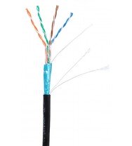 Кабель NETLAN F/UTP 4 пары, Кат.5e (Класс D), 100МГц, одножильный, BC (чистая медь), внешний, черный